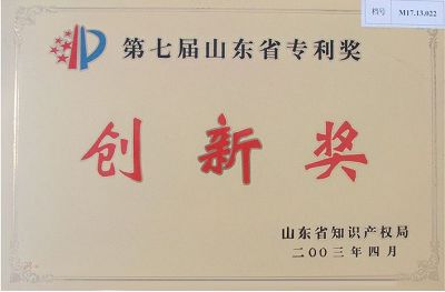 The Seventh Patent Award for Innovation in Shandong